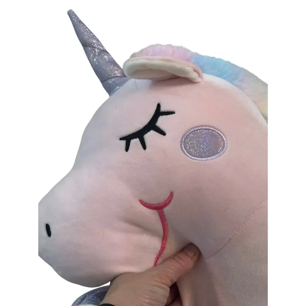 Memebers Mark plush super soft unicorn pink pillow 24” long euc decoration only